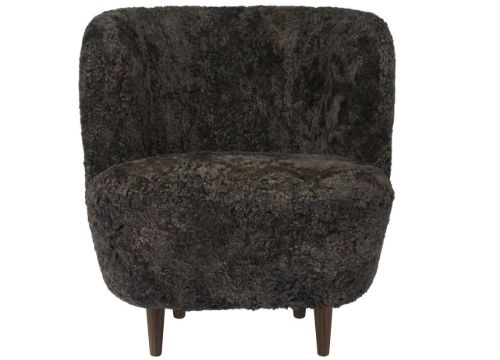 GUBI Stay Lounge Chair Vollgepolstert SH: 40 cm – Espresso/Amerikanische Walnuss