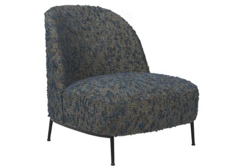 GUBI Sejour Lounge Chair Fully Upholstered SH: 35 cm - Black Semi Matt / Woodstock