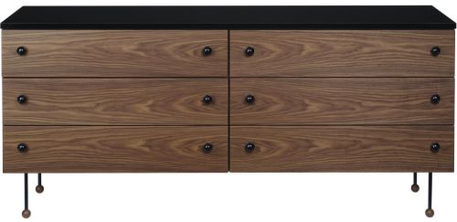 GUBI 62 Dresser 6 Drawers L: 160 cm - American Walnut
