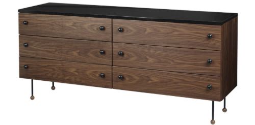 GUBI 62 Kommode 6 Schubladen L: 160 cm – Amerikanischer Walnuss