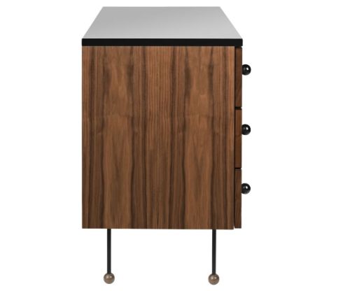 GUBI 62 Kommode 3 Schubladen L: 120 cm – Amerikanischer Walnuss