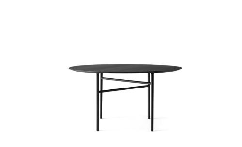 Audo Copenhagen Snaregade Esstisch Rund Ø: 138 cm - Schwarzer Stahl / Schwarze Eiche