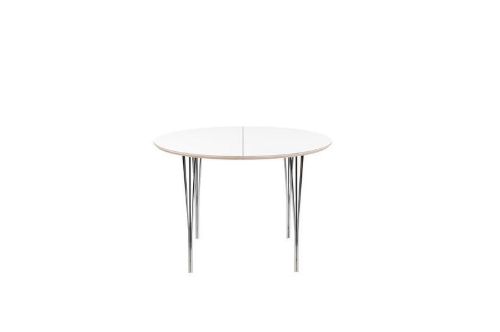 Haslev Symphony 82 Spisebord Ø: 105 cm - Hvid Laminat / Chrome
