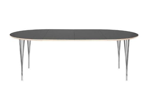 Haslev Symphony 82 Esstisch Ø: 105 cm – Graphitlaminat / Chrom