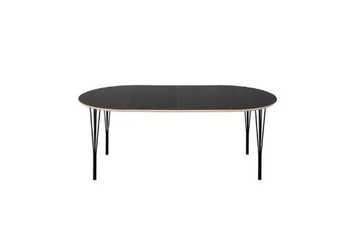 Haslev Symphony 82 Esstisch Ø: 105 cm - Schwarzes Linoleum / Schwarz