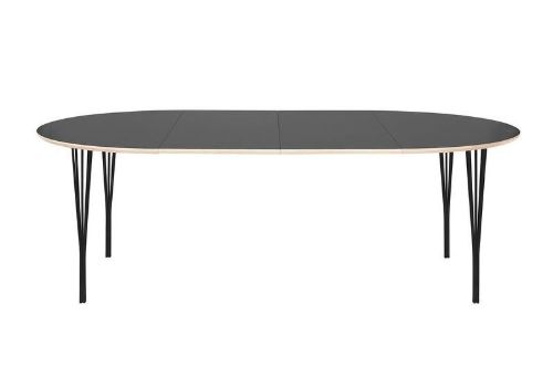 Haslev Symphony 82 Esstisch Ø: 105 cm - Graphitlaminat / Schwarz
