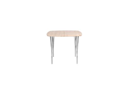 Haslev Symphony 86 Spisebord 90 x 90 cm - Hvidolieret Eg / Chrome