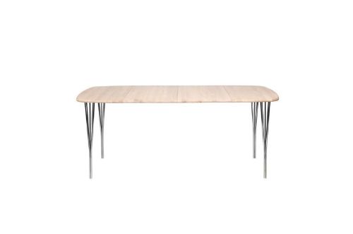 Haslev Symphony 86 Esstisch 90 x 90 cm – Weiß geölte Eiche / Chrom
