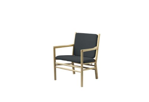 FDB Furniture J147 Sessel SH: 40,9 cm – Eiche / Dunkelgrün