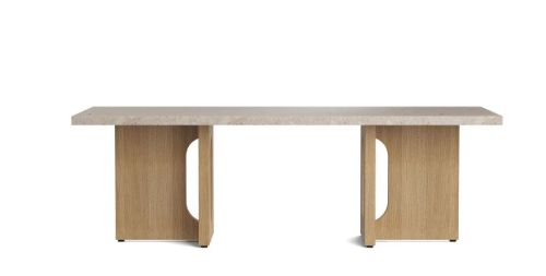 Audo Copenhagen Androgyne Lounge Table 120x45 cm - Natural Oak / Kunis Breccia Sand