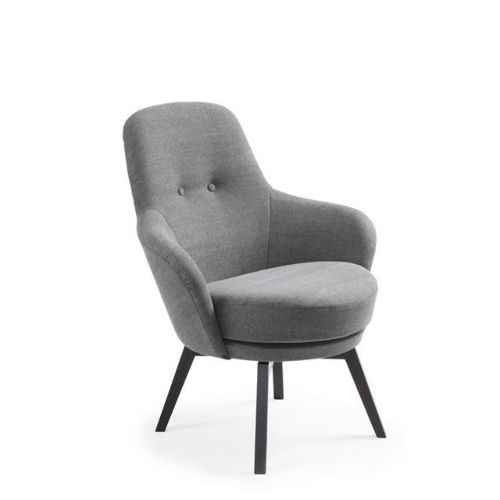Conform Gaga Lænestol SH: 45cm - Light Grey/Sortbejdset Eg (Stofgruppe B/1373-08)