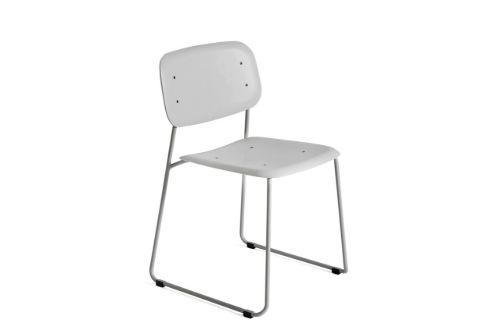 HAY Soft Edge P10 Sled Chair SH: 47,5 cm - Powder Coated Steel/Soft Grey