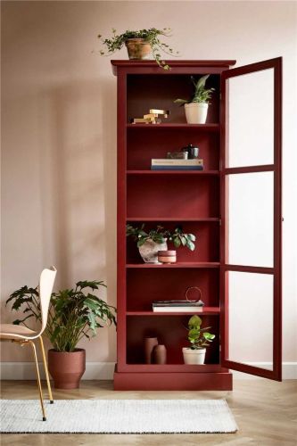 Lindebjerg Design Color N1 Vitrine Linksangeschlagene Tür 70x210 cm - Rot