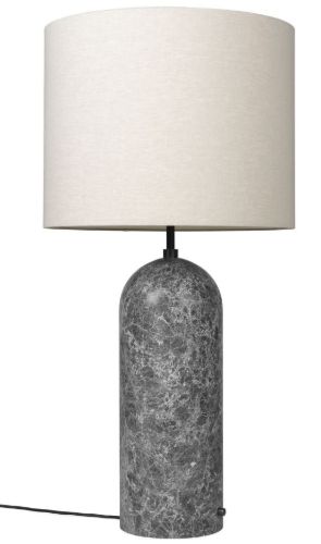 GUBI Gravity Floor Lamp XL Low H: 120 cm - Grey Marble/Canvas