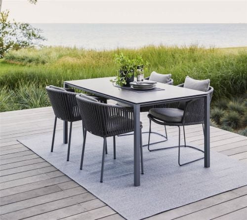 Cane-line Outdoor Pure Gartentisch 150x90 cm - Hellgrau/Betongraue Keramik