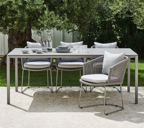 Cane-line Outdoor Pure Gartentisch 200x100 cm - Weiß/Nero Schwarze Keramik