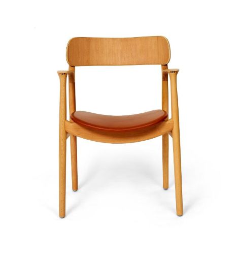 Bent Hansen Asger Stol M. Polstring H: 80 cm - Eg, Olieret / Whisky Ranchero læder