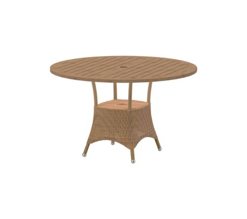 Cane-line Outdoor Lansing Havebord Ø: 120 cm - Natural/Teak