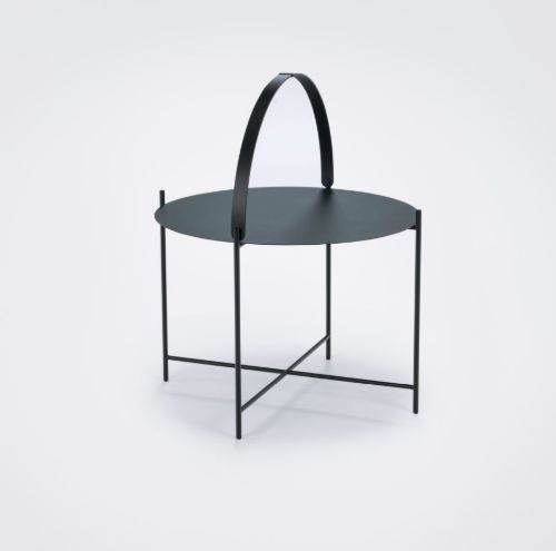 HOUE EDGE Tabletttisch Ø: 62 cm – Kieferngrün/Schwarz