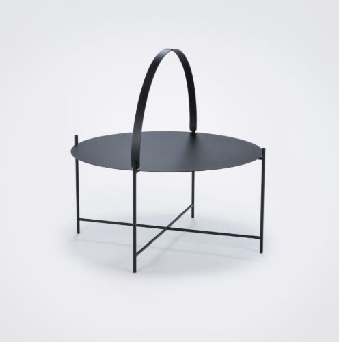 HOUE EDGE Tabletttisch Ø: 76 cm - Schwarz/Schwarz