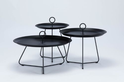 HOUE EYELET Tabletttisch Ø: 70 cm - Schwarz