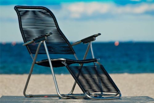 Fiam Spaghetti Outdoor Relaxsessel SH: 38 cm - Schwarz