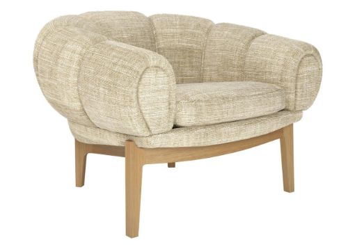 GUBI Croissant Lounge Chair SH: 46 cm - Eiche / Dedar Smila