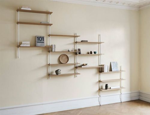 Moebe Wandregal-Sets 65 x 316 cm – Eiche/Weiß