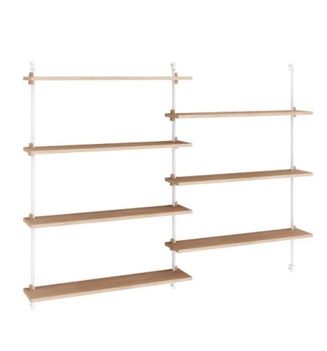 Moebe Wall Shelving Sets 115x162 cm - Oak/White