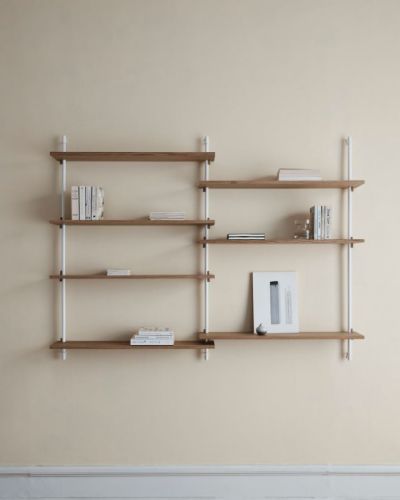 Moebe Wandregal-Sets 85 x 162 cm – Eiche/Weiß