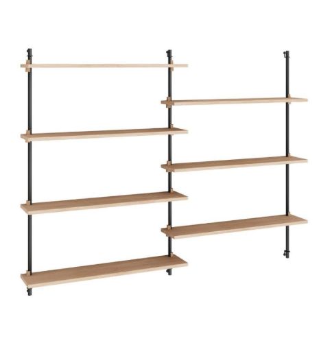 Moebe Wall Shelving Sets 115x162 cm - Oak/Black