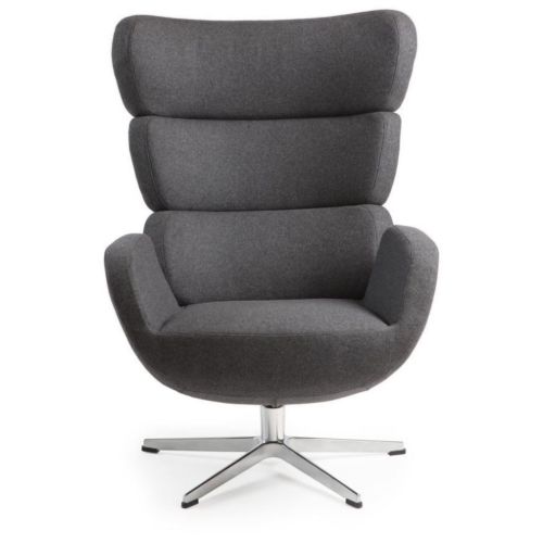 Conform Turtle Sessel SH: 42 cm – Anthrazit/Aluminium
