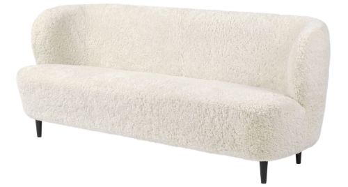 GUBI Stay Sofa Vollgepolstert SH: 40 cm - Schwarz gebeizte Eiche/Gebrochenes Weiß