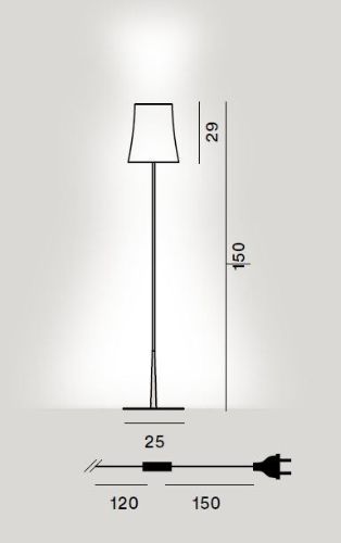 Foscarini Birdie Easy Stehleuchte H: 150 cm – Salbeigrün