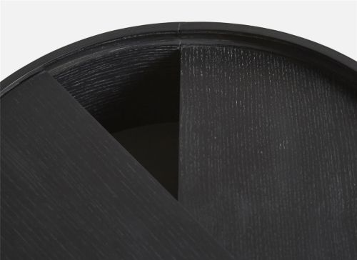 Woud Arc Beistelltisch Ø: 42 cm – Esche schwarz lackiert