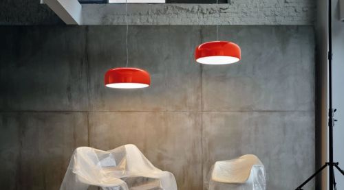 FLOS Smithfield Suspension Pro Pendelleuchte DALI Dimmbar Ø: 60 cm - Rot