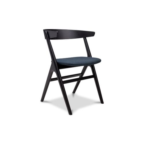 Sibast Furniture No 9 Dining Chair SH: 45 - Oak Black / Wool Remix Blue