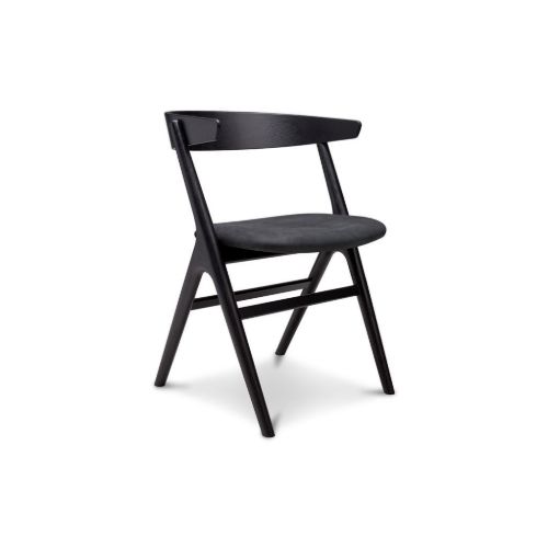 Sibast Furniture No 9 Dining Chair SH: 45 - Black Oak / Dunes Leather Anthrazite