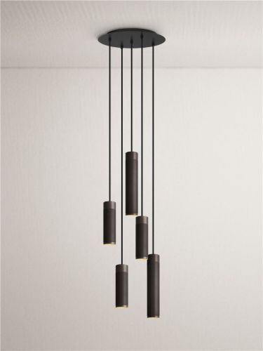 Thorup Copenhagen Patrone Pendelleuchte Cluster 5-flammig Ø: 33 cm – Messing brüniert
