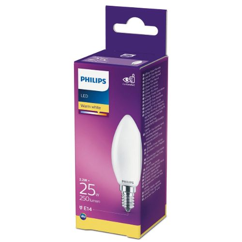 PHILIPS Candle & Lustre E14 LED-Glühbirne 2,2 W (25 W) – Warmweiß