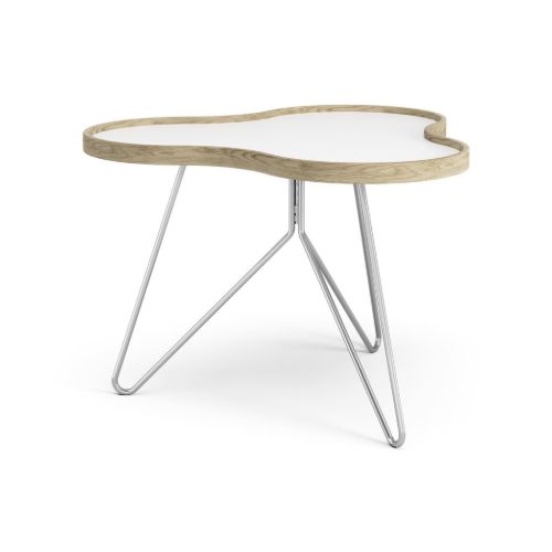 Swedese Flower Couchtisch 66x62x45 cm - Eiche/Weißes Laminat/Chrom
