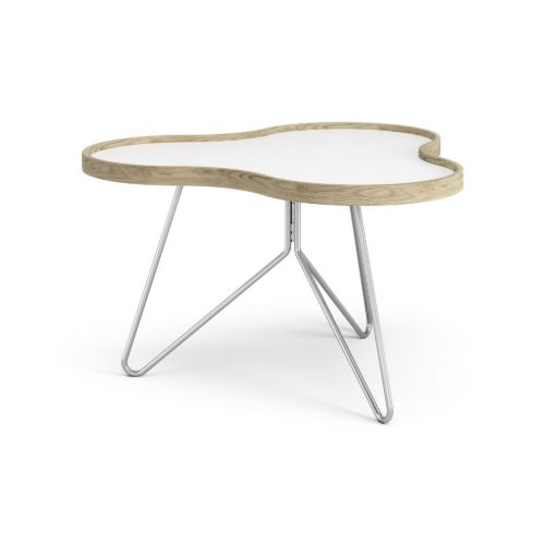 Swedese Flower Couchtisch 66x62x39 cm - Eiche/Weißes Laminat/Chrom