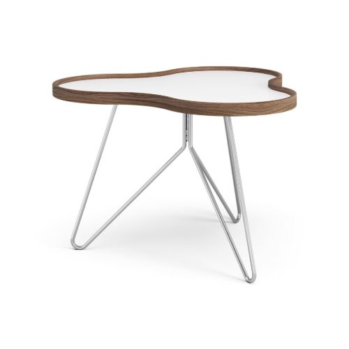 Swedese Flower Couchtisch 66 x 62 x 45 cm – Walnuss/weißes Laminat/Chrom