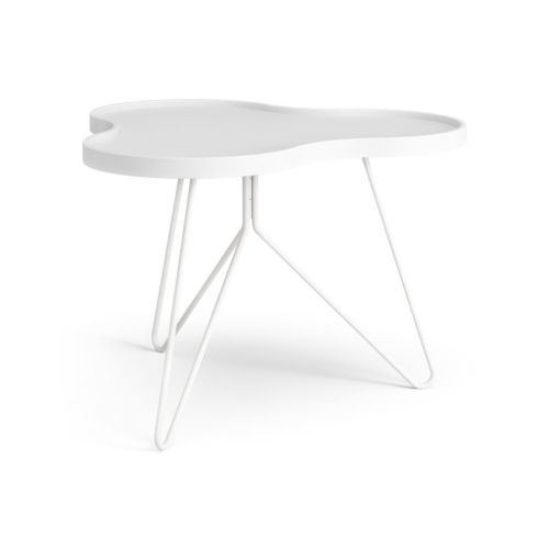 Swedese Flower Mono Sofabord 66x62x45 cm - Hvidlakeret Ask/Hvid Stål