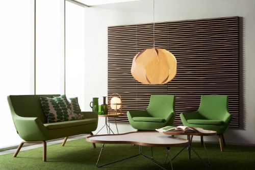Couchtisch „Swedese Flower“ 90x84x39 cm – Walnuss/Weißlaminat/Chrom