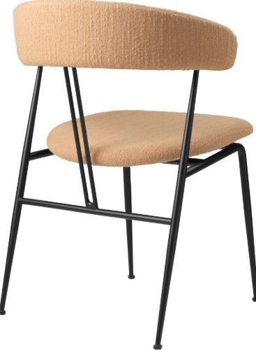 GUBI Violin Esszimmerstuhl Vollgepolstert Schurwolle SH: 45 cm - Schwarz Matt / Beige