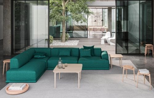 Skovby SM242 Couchtisch Quadratisch 99x99 cm - Weiß geölte Eiche / Schwarz