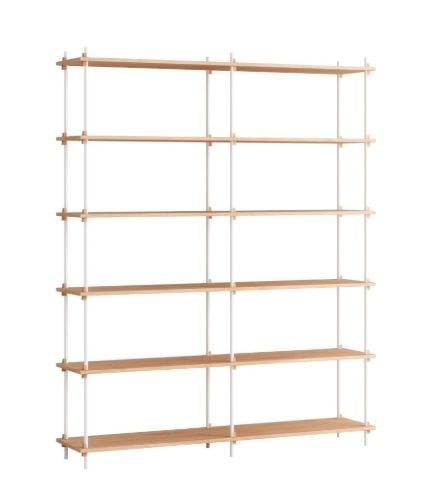 Moebe Shelving System Double 200x162 cm - Oak/White