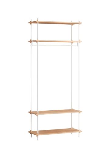 Moebe Shelving System Open Wardrobe 200 x 85 cm - Oak/White