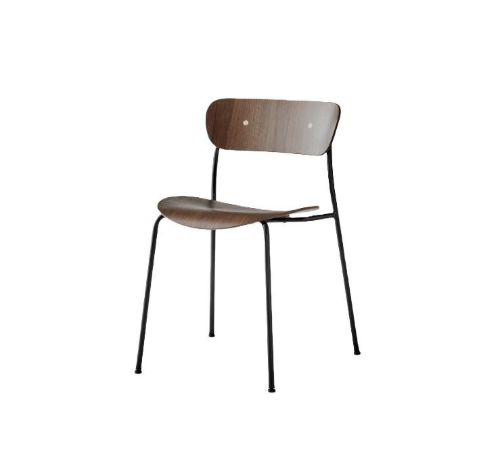 &Tradition Pavilion Chair AV1 SH: 46 cm - Lacquered Walnut/Black